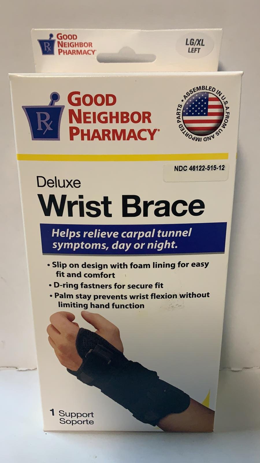 Good Neighbor Pharmacy Deluxe Wrist Brace, LEFT LG/XL