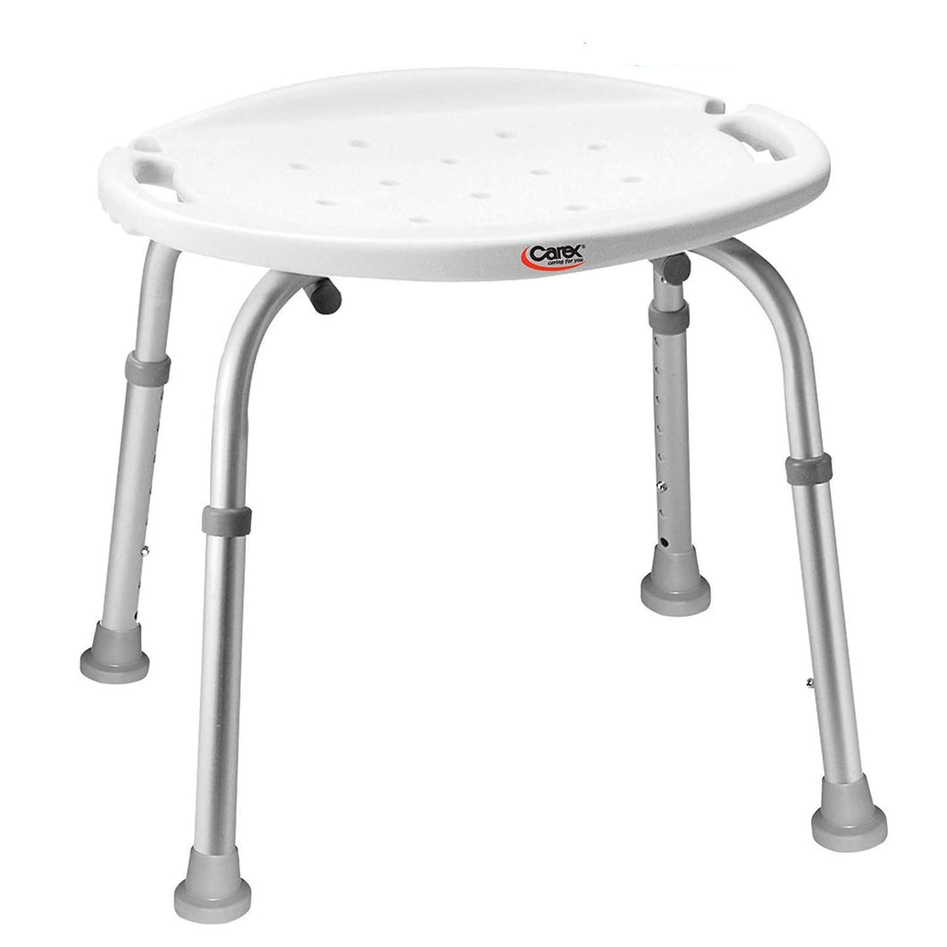 Carex Classics Adjustable Bath and Shower Seat, Shower Stool and Aluminum Bath Seat, Shower Chair with Handle